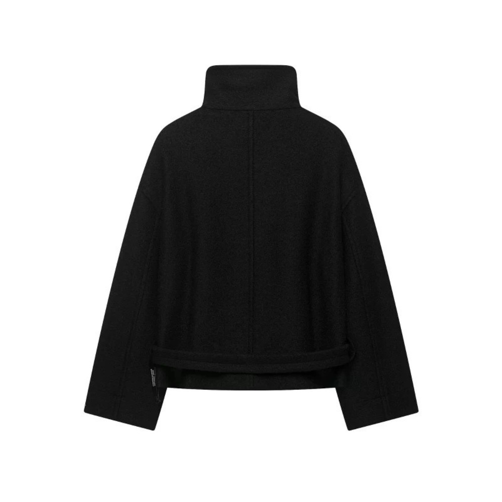 ZARA Toggle Button Parka Coat with Tie Belt Stand Collar